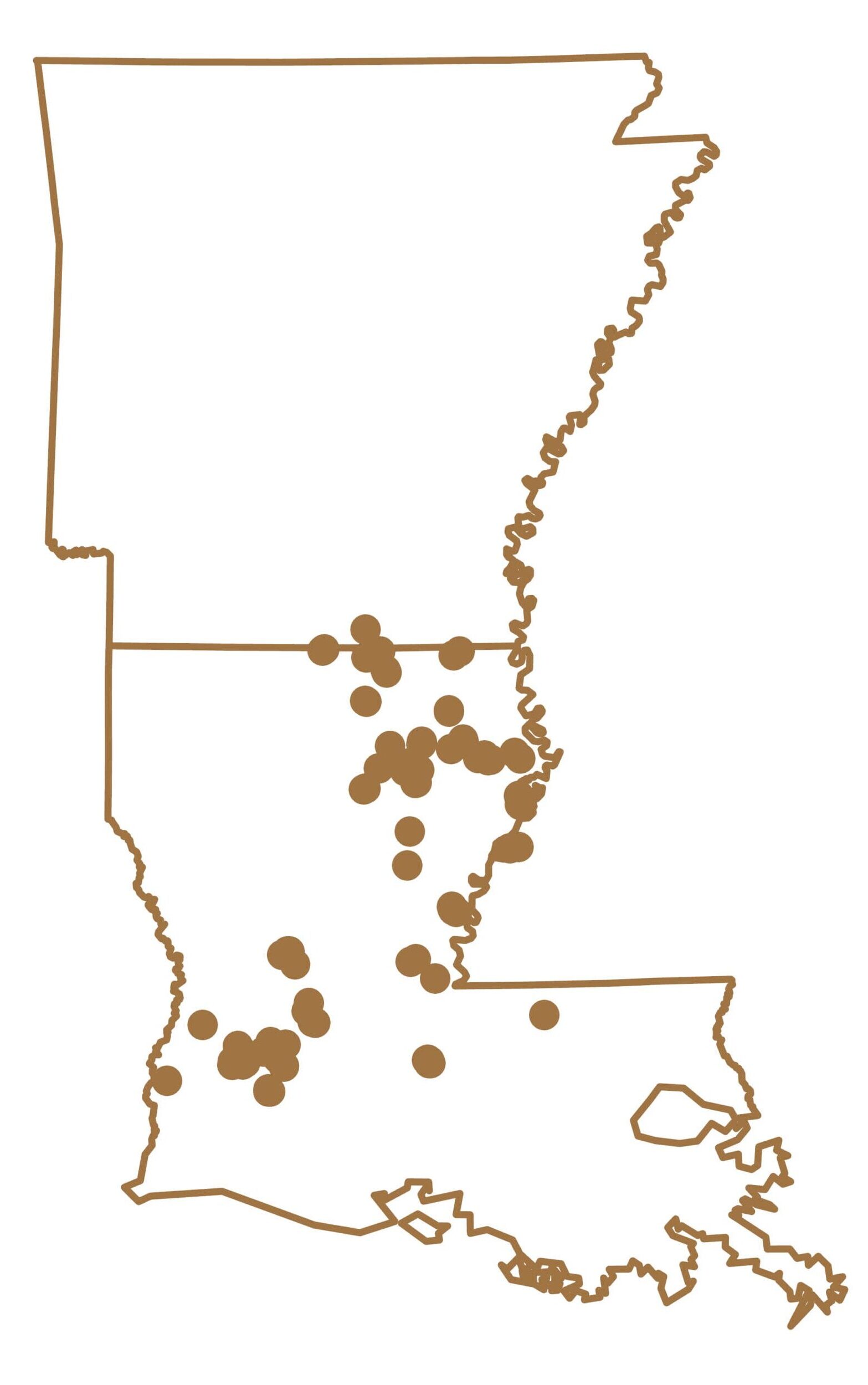 1015 Dot map Arkansas and Louisiana