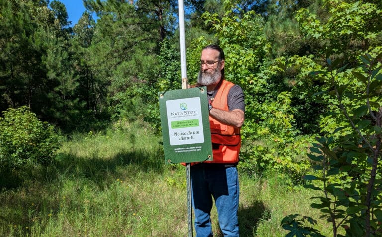 Hanging bat conservation sign